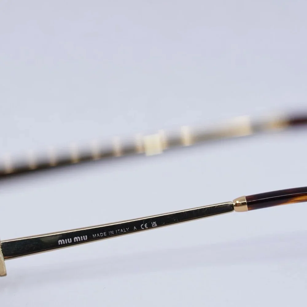 🕶️ New Miu Miu MU54ZS 7OE09Z Sunglasses - Brass Gold Frame, Dark Brown Lenses - Picture 8 of 12